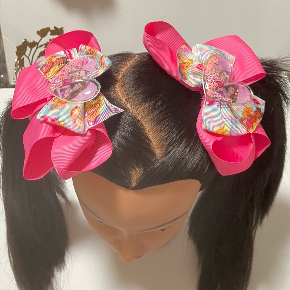 Set of 2 beautiful Pink Hair Bow Clip for girl for all occasions